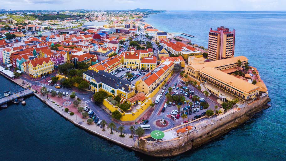 Aerial views of Curaçao