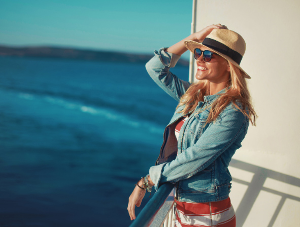 Woman on a Mediterranean Cruise