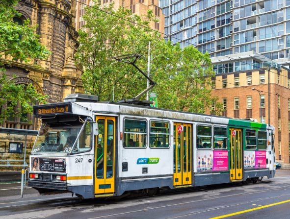 Comeng A1 Class Tram on La Trobe Street in Melbourne, Australia