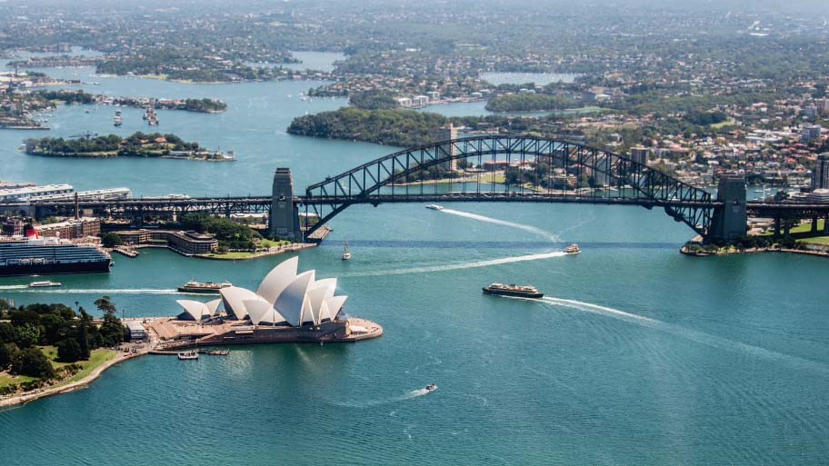 Opera House and Harbor Bridge in Sydney