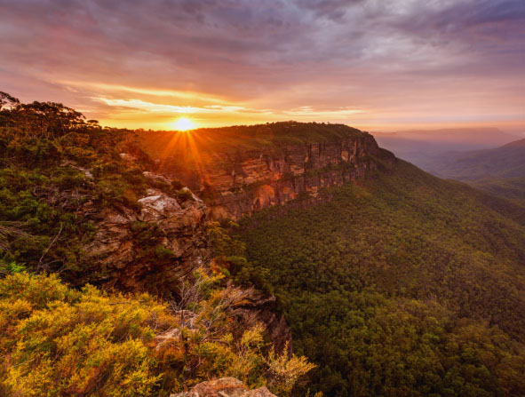 Golden Sunrise Blue Mountains Australia