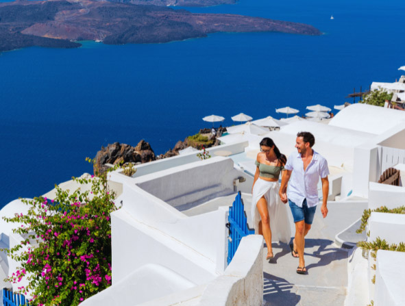 Europe Travel Destination Tourist Woman in Greece