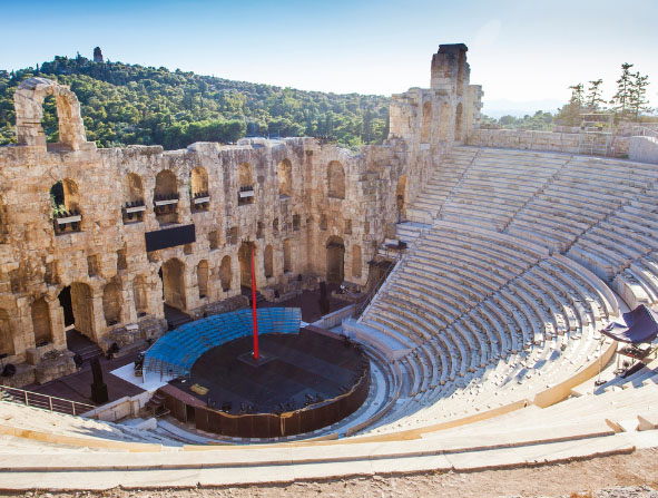 Famous ancient theater of Athens, in Acropolis