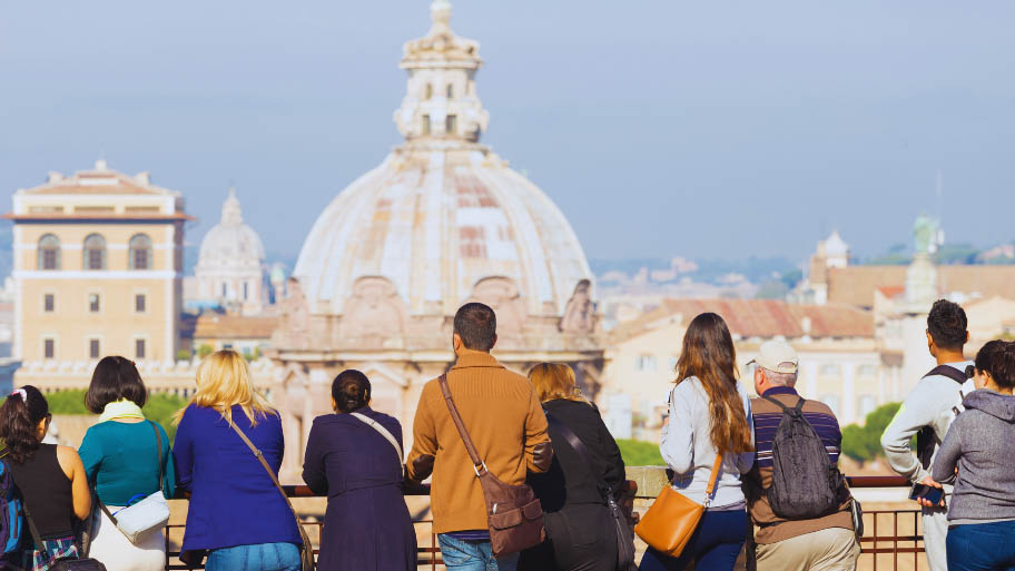 Group of Tourist in Rome, Italy