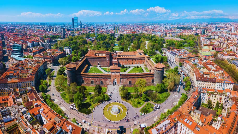 Sforza Castle in Milan, Italy