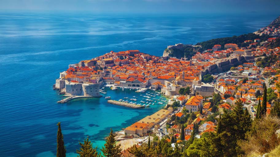 Croatia Dubrovnik waterfront view