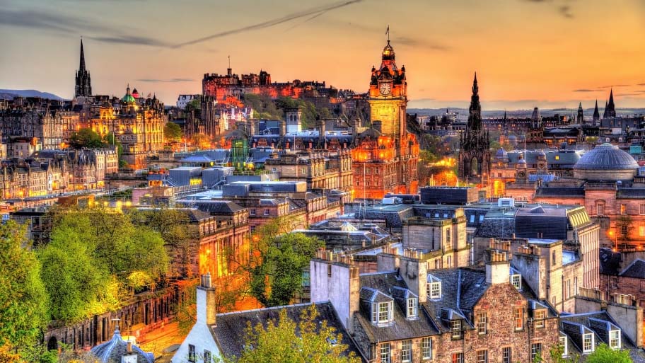 View of the city centre of Edinburgh - Scotland