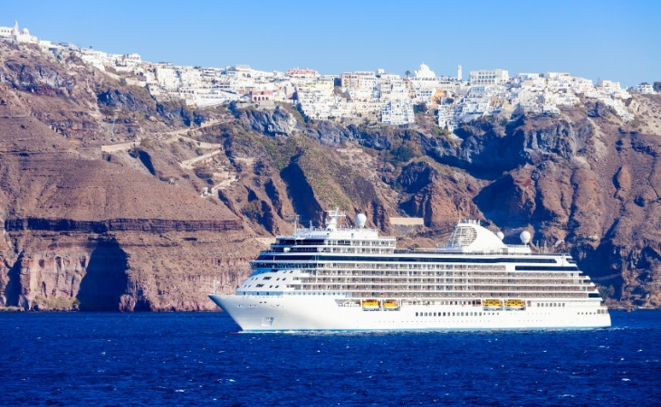 Cruise Ship Santorini Island