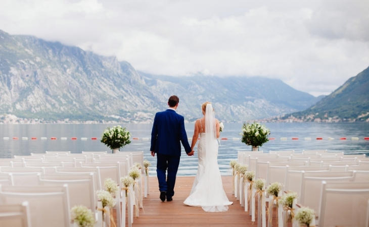 Wedding Couple at Destination Wedding Ceremony