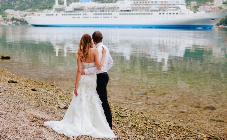 Honeymoon Wedding Couple Travel Cruise Ship