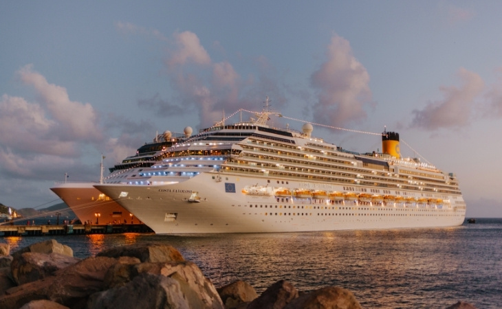 White Cruise Ship on Sea