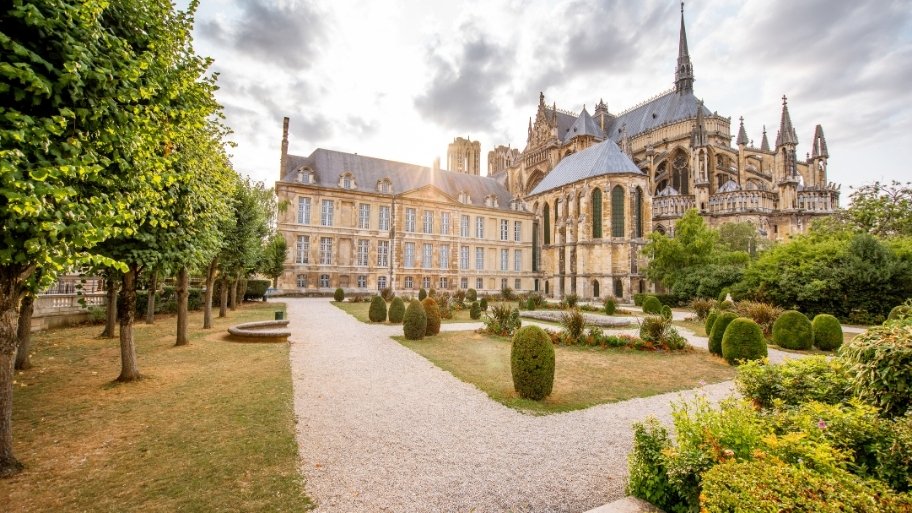 Gardens in Reims city, France