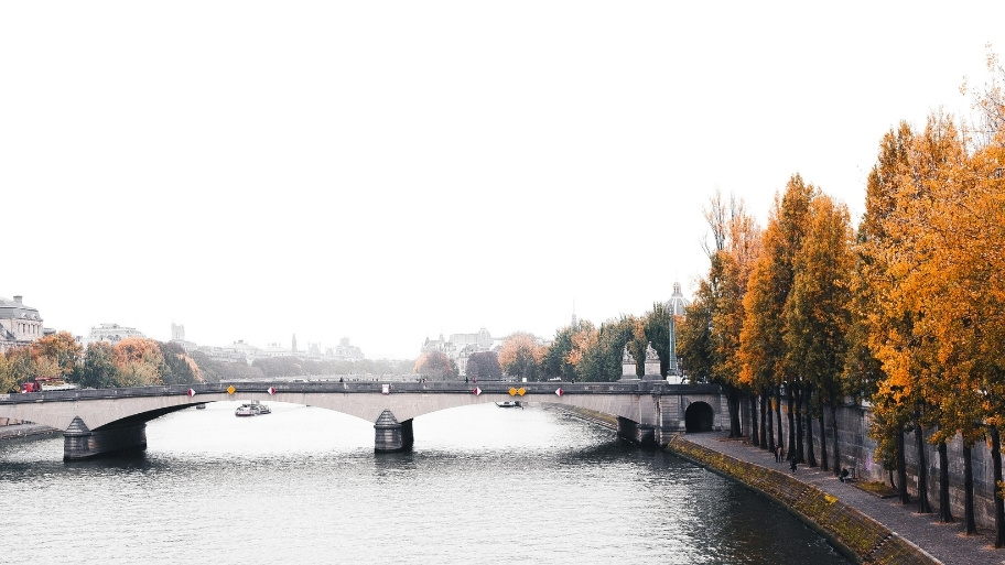 Pont du Carrousel over the River Seine in Autumn, Paris, France