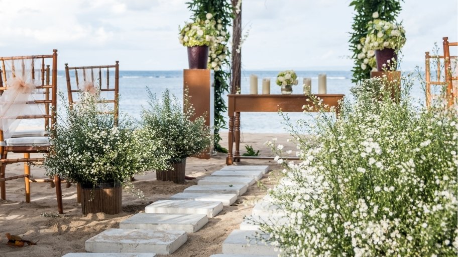 Beautiful wedding ceremony on the beach